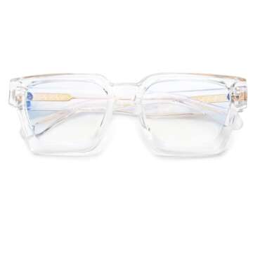 VISOONE Blue Light Blocking Glasses with TR90 Rectangle Frame and Chic Preppy Look for Women Men RIVER