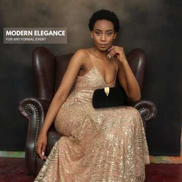 Before & Ever Evening Bag - Small Black Clutch Purses for Women Wedding - Women's Evening Handbags - Women's Clutch Handbags Formal Crossbody Evening Clutch