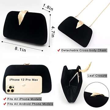 Before & Ever Evening Bag - Small Black Clutch Purses for Women Wedding - Women's Evening Handbags - Women's Clutch Handbags Formal Crossbody Evening Clutch