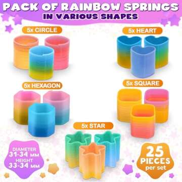 DIMROM 25Pcs Spring Rainbow Party Favor - Goodie Bags Stuffers Mini Party Favors Sensory Rainbow Toy...
