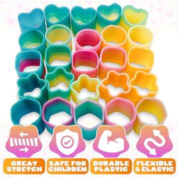 DIMROM 25Pcs Spring Rainbow Party Favor - Goodie Bags Stuffers Mini Party Favors Sensory Rainbow Toy Spring - Bulk Toys Small Toys Stress Relief Items