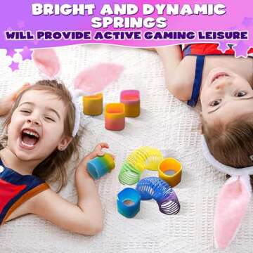 DIMROM 25Pcs Spring Rainbow Party Favor - Goodie Bags Stuffers Mini Party Favors Sensory Rainbow Toy Spring - Bulk Toys Small Toys Stress Relief Items