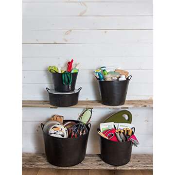 Gardener's Supply Company - Shallow Garden Tubtrugs - Multi-Use Outdoor Garden Harvest Basket Storag...