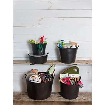 Gardener's Supply Company - Shallow Garden Tubtrugs - Multi-Use Outdoor Garden Harvest Basket Storag...