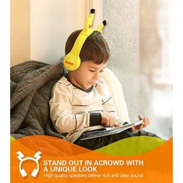 Kids Headphones with VoliBolt Ears for Safe Sharing