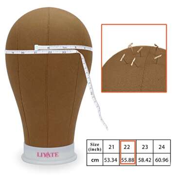 Durable 22 Inch Canvas Wig Head and Stand for Styling