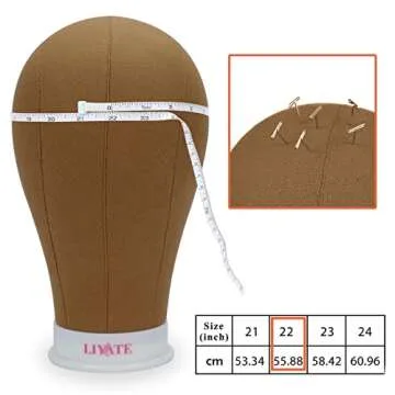 Durable 22 Inch Canvas Wig Head and Stand for Styling