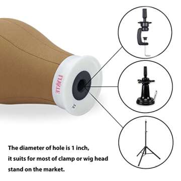 Durable 22 Inch Canvas Wig Head and Stand for Styling