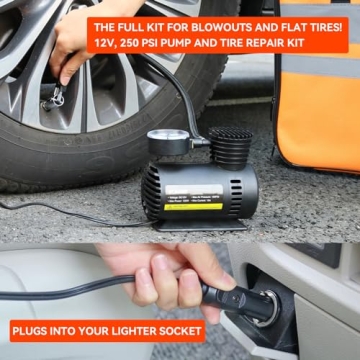 Emergency Car Safety Kit with Air Compressor and First Aid