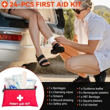 Emergency Car Safety Kit with Air Compressor and First Aid
