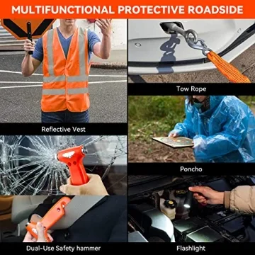 Emergency Car Safety Kit with Air Compressor and First Aid