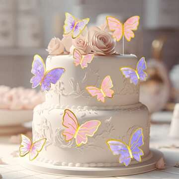 Butterfly Cake Topper Set for Birthdays and Parties