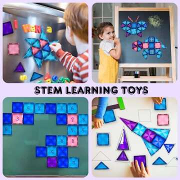 AFUNX Magnetic Tiles, 116PCS Magnet Building Blocks, 3D Diamond Magnetic Blocks, Construction Stem Toys for Kids, Educational Toys for Boys Girls Ages 3 4 5 6 7 8 (116 PCS)