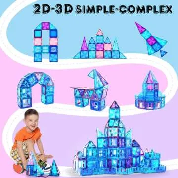 AFUNX Magnetic Tiles 116PCS Building Blocks for Kids