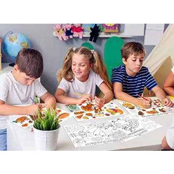 Thanksgiving Coloring Placemats for Kids - 12 Sheets Fun Activities