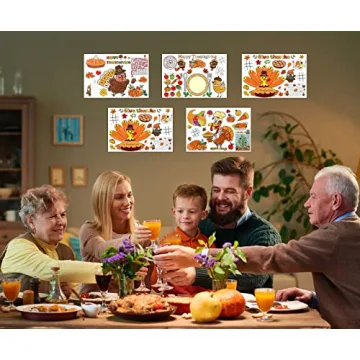 Thanksgiving Coloring Placemats for Kids - 12 Sheets Fun Activities