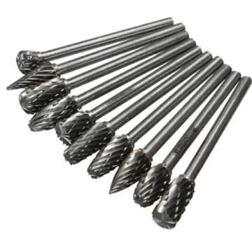 Luo ke 10 pcs Aluminum Cutting Burs - 1/8'' Shank Double Slot Tungsten Carbide Burrs Drill Bit Set for Dremel Rotary Tools