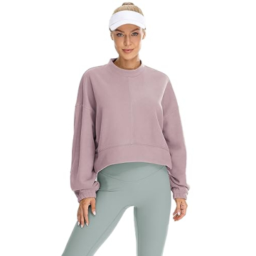 icyzone Women’s Oversized Fleece Lined Sweatshirt in Lilac