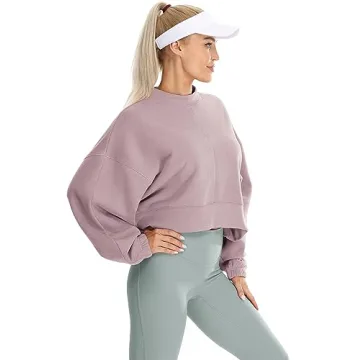 icyzone Women’s Oversized Fleece Lined Sweatshirt in Lilac