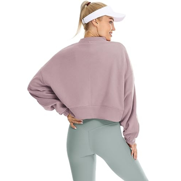 icyzone Women’s Oversized Fleece Lined Sweatshirt in Lilac