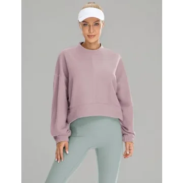 icyzone Women’s Oversized Fleece Lined Sweatshirt in Lilac