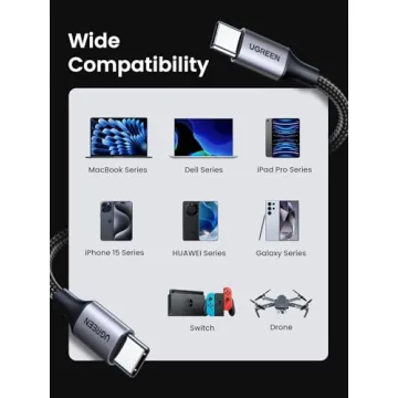 UGREEN 60W USB-C to USB-C Cable 2-Pack 10ft