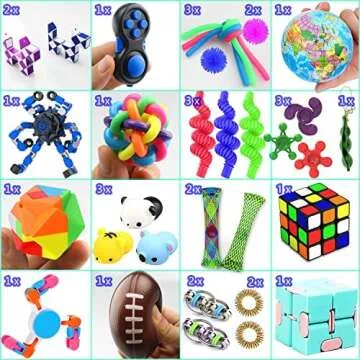 28 Pack Sensory Toys Set, Relieves Stress and Anxiety Fidget Toy for Children Adults, Special Toys Assortment for Birthday Party Favors, Classroom Rewards Prizes, Carnival, Piñata Goodie Bag Fillers