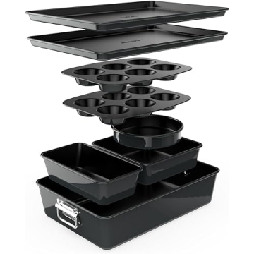 NutriChef 8-Piece Stackable Nonstick Bakeware Set - Perfect for All Baking Needs