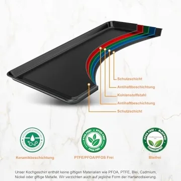 NutriChef 8-Piece Stackable Nonstick Bakeware Set - Bake with Ease