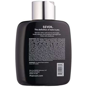 SEVEN Haircare KENTE BOND Shampoo for Split Ends + Damaged Hair, Sulfate Free, Cruelty Free with Green Tea, Guar & Pro Vitamin B5 for Men & Women, Made in USA, 10.8 oz.
