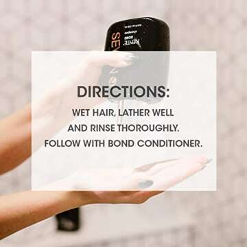 SEVEN Haircare KENTE BOND Shampoo for Split Ends + Damaged Hair, Sulfate Free, Cruelty Free with Green Tea, Guar & Pro Vitamin B5 for Men & Women, Made in USA, 10.8 oz.