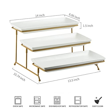 Elegant YHOSSEUN 3 Tier Serving Tray for Parties and Events