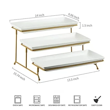 Elegant YHOSSEUN 3 Tier Serving Tray for Parties and Events