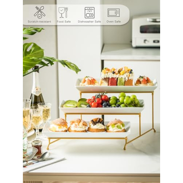 Elegant YHOSSEUN 3 Tier Serving Tray for Parties and Events