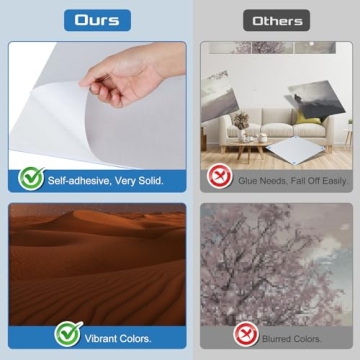 HIRESC 8 Pack Art Acoustic Panels Sound Proof Foam for Walls, 48X32 Inches Decorative Sound Absorbing Panels for Bedroom, Adhesive Included, Desert Stars