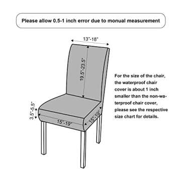 Genina Chair Covers for Dining Room Chair Covers Dining Chair Slipcovers Stretch Kitchen Parsons Chair Covers (Teal, 6 PCS)