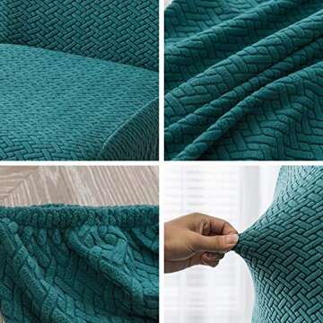 Genina Chair Covers for Dining Room Chair Covers Dining Chair Slipcovers Stretch Kitchen Parsons Chair Covers (Teal, 6 PCS)