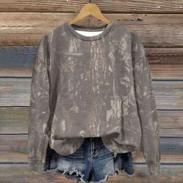 Prime Amazon Orders,Women's Camo Hoodie Camo Hoodie Cotton Maplr Leaf Print Crewneck Sweatshirts Lon...