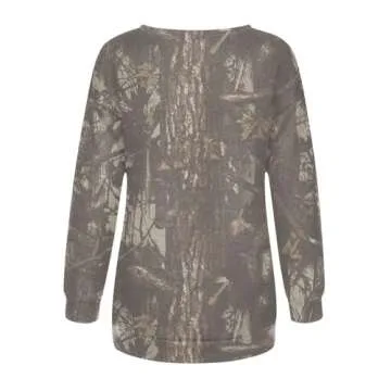 Prime Amazon Orders,Women's Camo Hoodie Camo Hoodie Cotton Maplr Leaf Print Crewneck Sweatshirts Long Sleeve Oversized Pullover Fall Camo Sweater(Xx-Large,Greys)