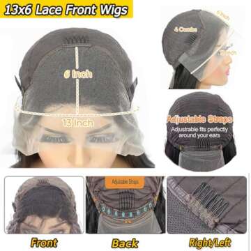 13x6 Body Wave Lace Front Wigs Human Hair Pre Plucked 24 Inch HD Transparent Glueless Lace Frontal Wigs Human Hair with Baby Hair 180% Density Brazilian Body Wave Wigs for Black Women Natural Color