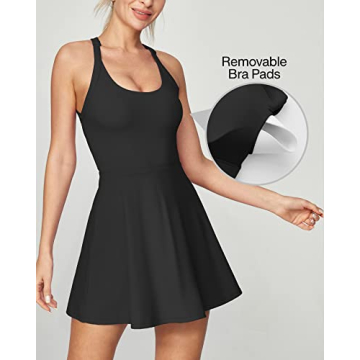 Heathyoga Tennis Dress with Built in Shorts for Women Summer
