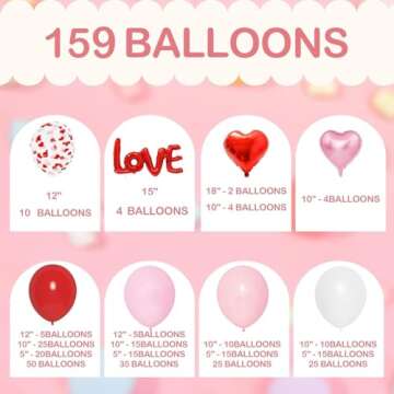 Dazzle Bright 263Pcs Valentines Day Balloon Arch Kit, Galentines Love Balloon Garland Valentines Day...