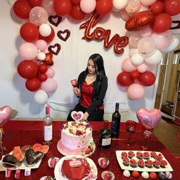 Dazzle Bright 263Pcs Valentines Day Balloon Arch Kit, Galentines Love Balloon Garland Valentines Day Decorations for Party Wedding Birthday Proposal