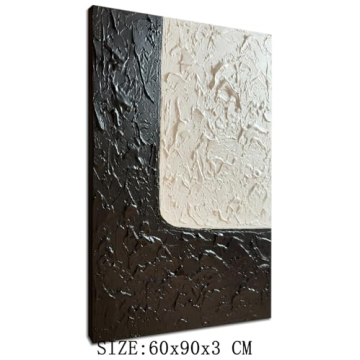 Handmade Minimalist Black and White Canvas Art 24x36