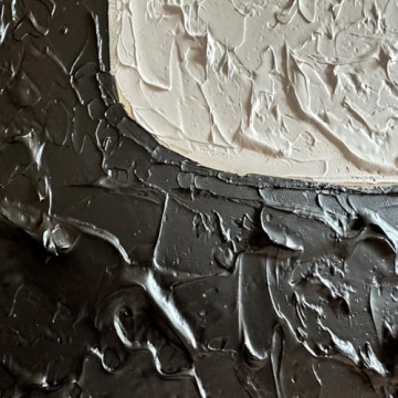 Handmade Minimalist Black and White Canvas Art 24x36