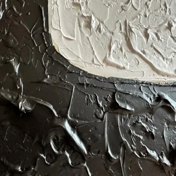 Handmade Minimalist Black and White Canvas Art 24x36