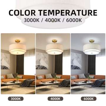 Aufrichting 16" Semi Flush Mount Ceiling Light Fixture,Modern Close to Ceiling Light, 3-Lights Gold ...