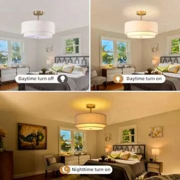 Aufrichting Modern Semi Flush Ceiling Light Fixture 16"