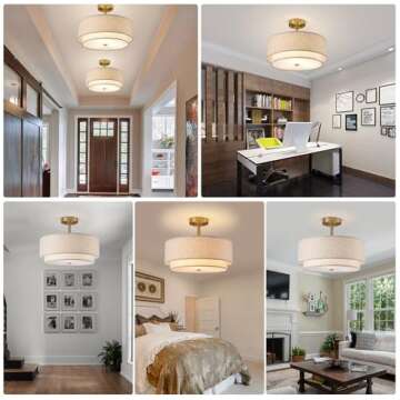Aufrichting Modern Semi Flush Ceiling Light Fixture 16"