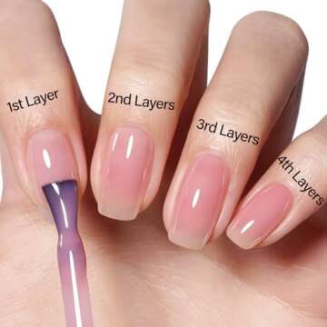 AILLSA Gel Nail Polish Nude Pink Gel Polish Sheer Neutral Color Jelly Gel Nail Polish Natural Translucent Soak Off U V Gel Nails for Valentine Nail Art French Manicure at Home 0.51 Fl Oz /GB49